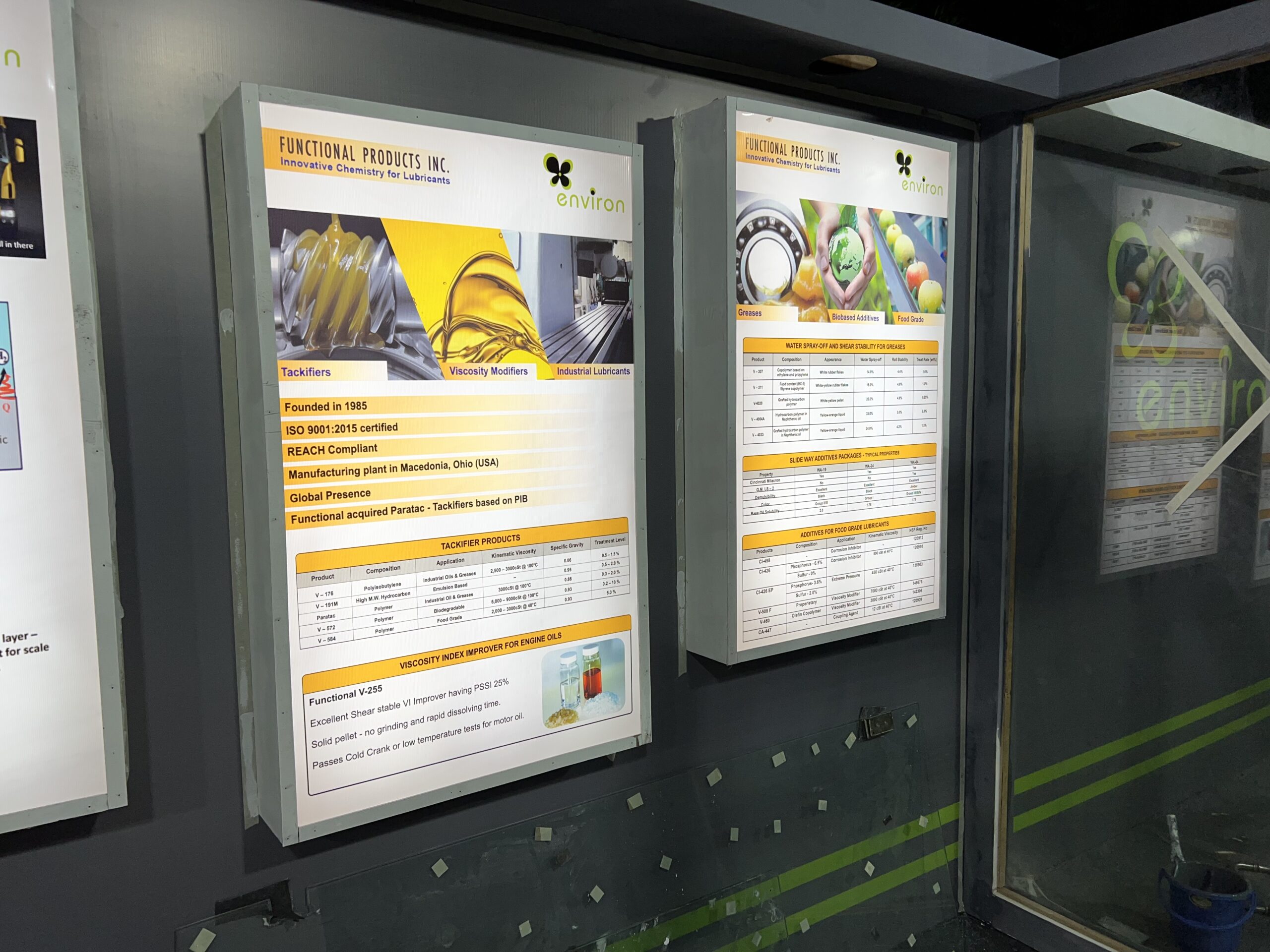 Expo display featuring FPI additives